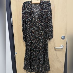 Doen Charlotte Dress in Black Floral Size XS
